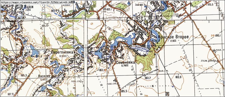 Карта СЕМЕНІВКА, Київська область, Обухівський район