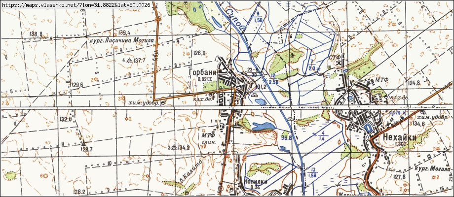 Карта ГОРБАНІ, Київська область, Переяслав-хмельницький район