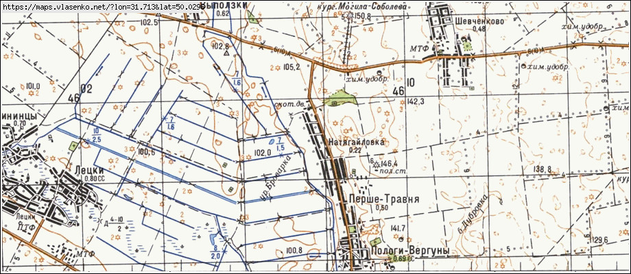 Карта НАТЯГАЙЛІВКА, Київська область, Переяслав-хмельницький район