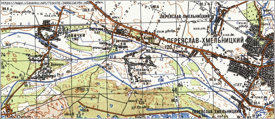 Карта СТОВП'ЯГИ, Київська область, Переяслав-хмельницький район