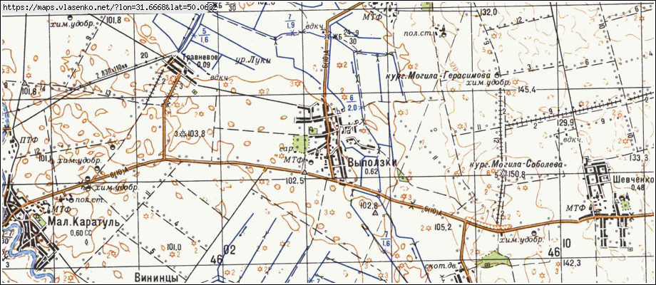 Карта ВИПОВЗКИ, Київська область, Переяслав-хмельницький район
