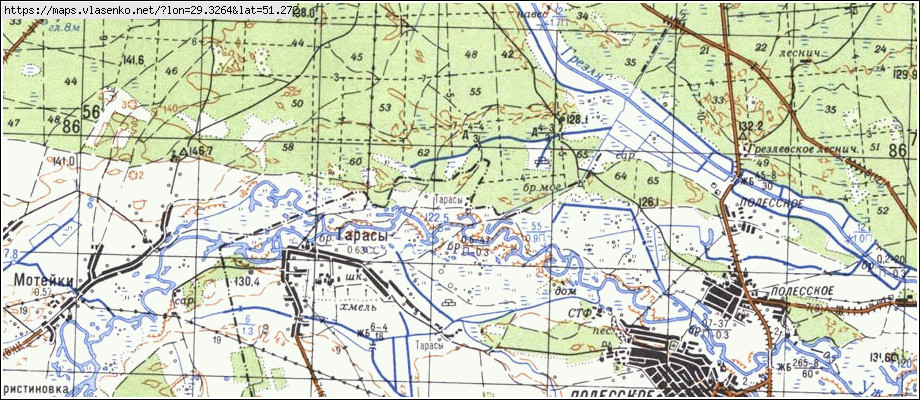 Карта ТАРАСИ, Київська область, Поліський район