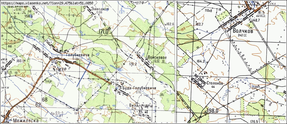 Карта ВІЙСЬКОВЕ, Київська область, Поліський район