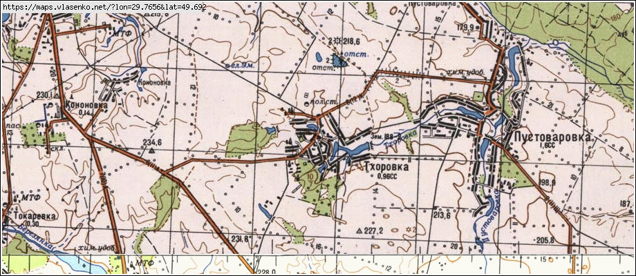 Карта ТХОРІВКА, Київська область, Сквирський район