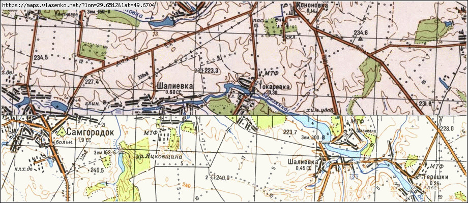 Карта ТОКАРІВКА, Київська область, Сквирський район