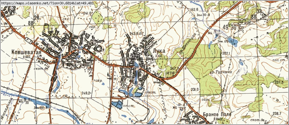 Карта ЛУКА, Київська область, Таращанський район