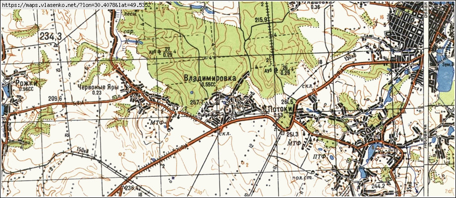 Карта ВОЛОДИМИРІВКА, Київська область, Таращанський район