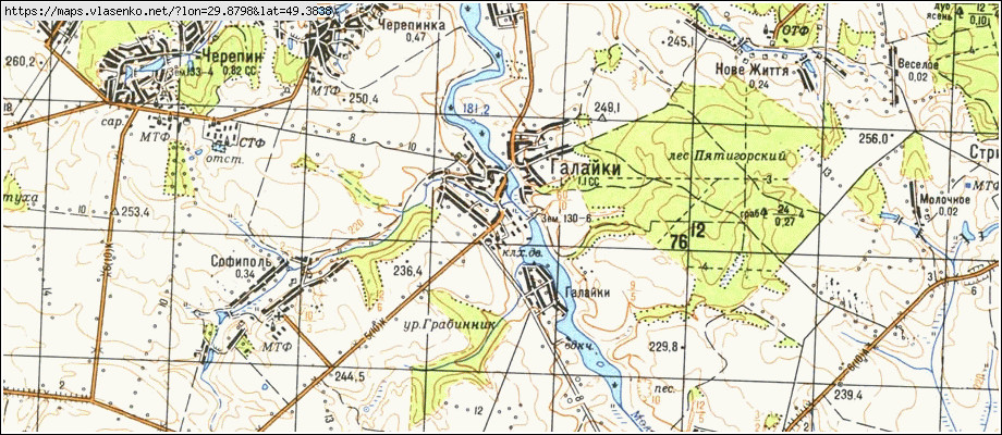 Карта ГАЛАЙКИ, Київська область, Тетіївський район
