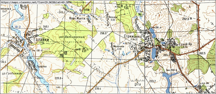 Карта МОЛОЧНЕ, Київська область, Тетіївський район