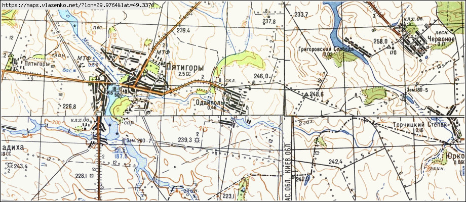 Карта ОДАЙПІЛЬ, Київська область, Тетіївський район