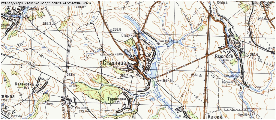 Карта СТАДНИЦЯ, Київська область, Тетіївський район