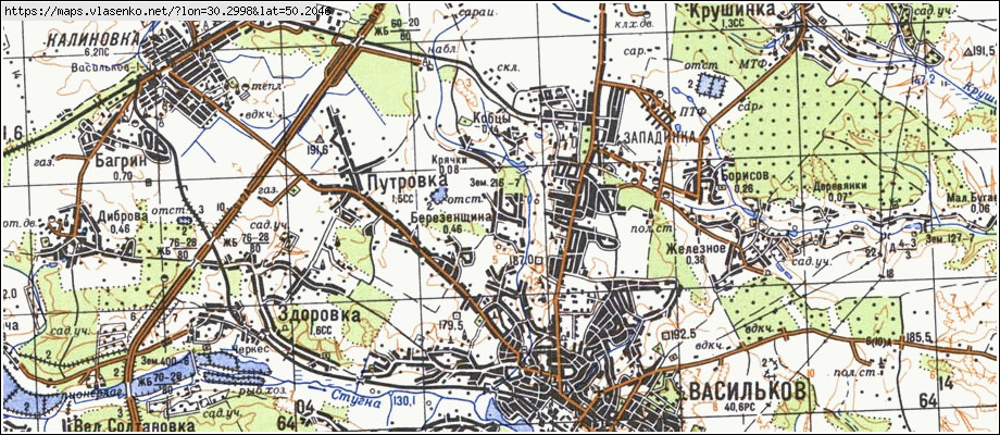 Карта БЕРЕЗЕНЩИНА, Київська область, Васильківський район