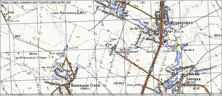 Карта КСАВЕРІВКА ДРУГА, Київська область, Васильківський район