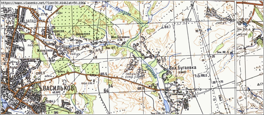 Карта МАЛА БУГАЇВКА, Київська область, Васильківський район