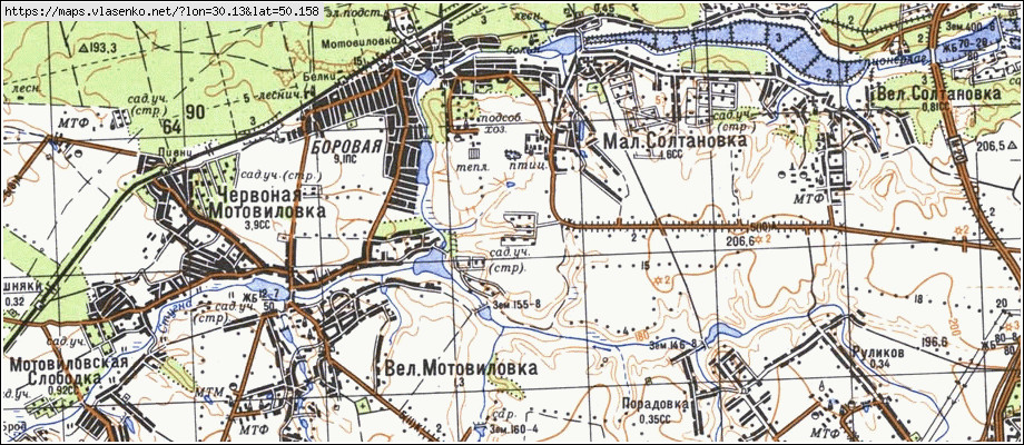Карта МАЛА СОЛТАНІВКА, Київська область, Васильківський район