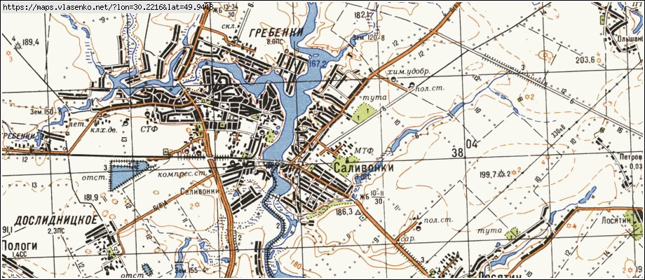 Карта САЛИВОНКИ, Київська область, Васильківський район