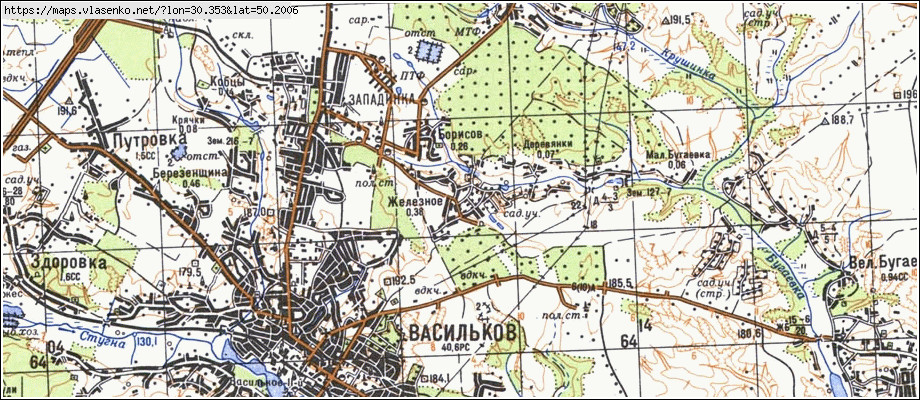 Карта ЗАЛІЗНЕ, Київська область, Васильківський район