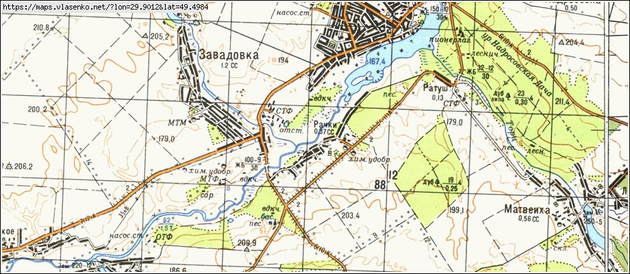 Карта РАЧКИ, Київська область, Володарський район