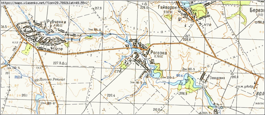 Карта РОГІЗНА, Київська область, Володарський район