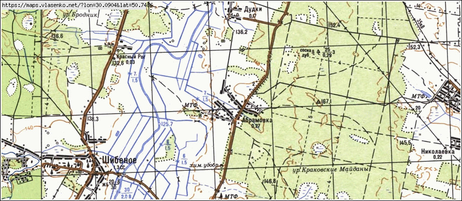 Карта АБРАМІВКА, Київська область, Вишгородський район