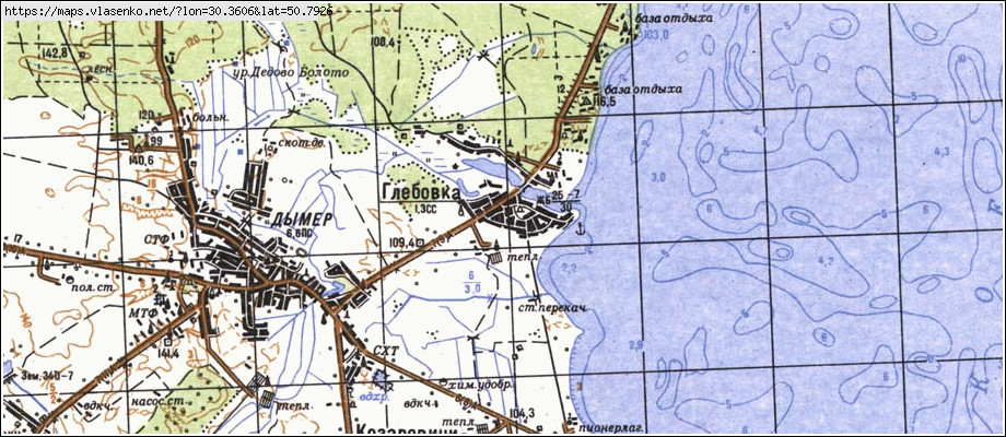 Карта ГЛІБІВКА, Київська область, Вишгородський район