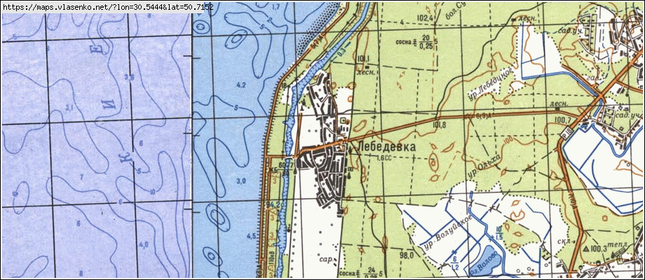 Карта ЛЕБЕДІВКА, Київська область, Вишгородський район