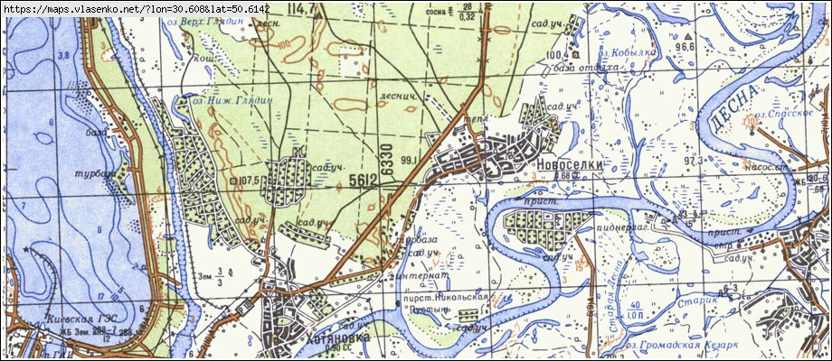 Карта НОВОСІЛКИ, Київська область, Вишгородський район