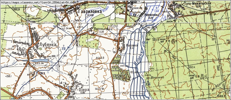Карта РАКІВКА, Київська область, Вишгородський район