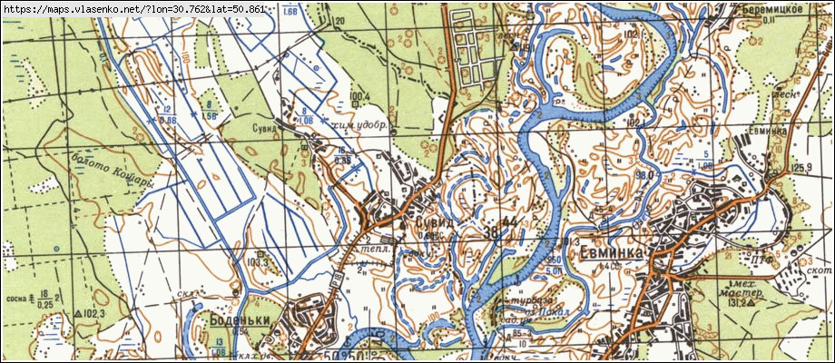 Карта СУВИД, Київська область, Вишгородський район