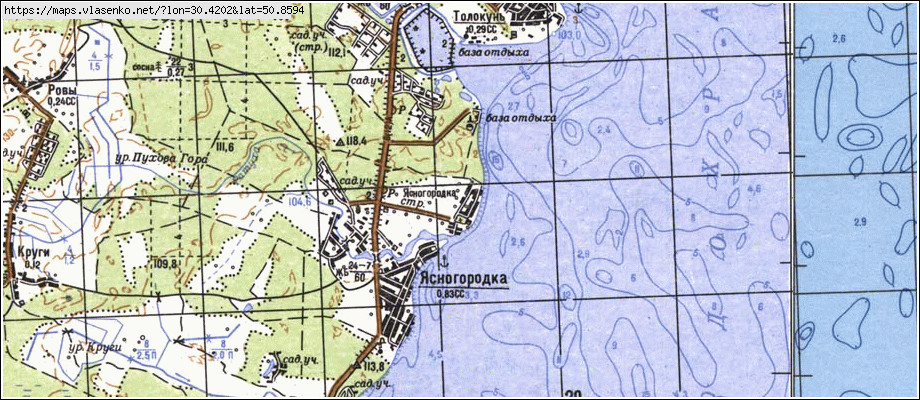 Карта ЯСНОГОРОДКА, Київська область, Вишгородський район