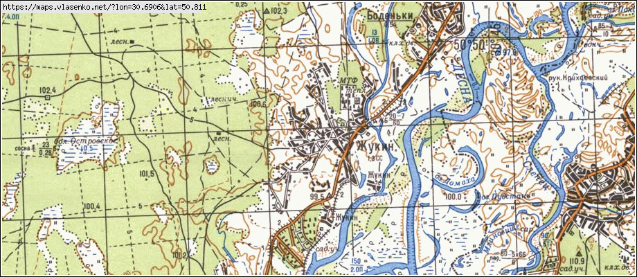 Карта ЖУКИН, Київська область, Вишгородський район