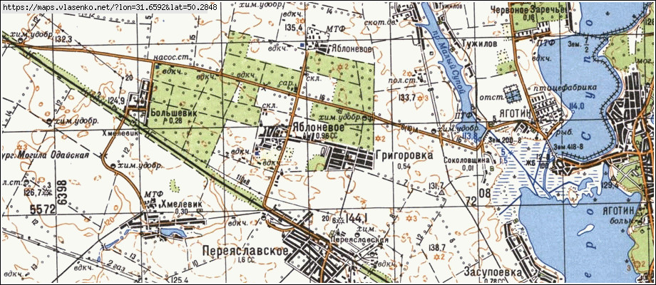 Карта ГРИГОРІВКА, Київська область, Яготинський район