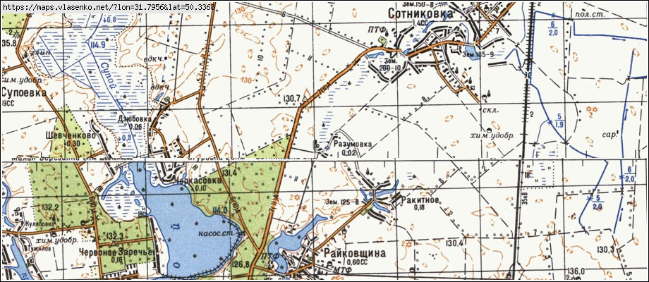 Карта РОЗУМІВКА, Київська область, Яготинський район