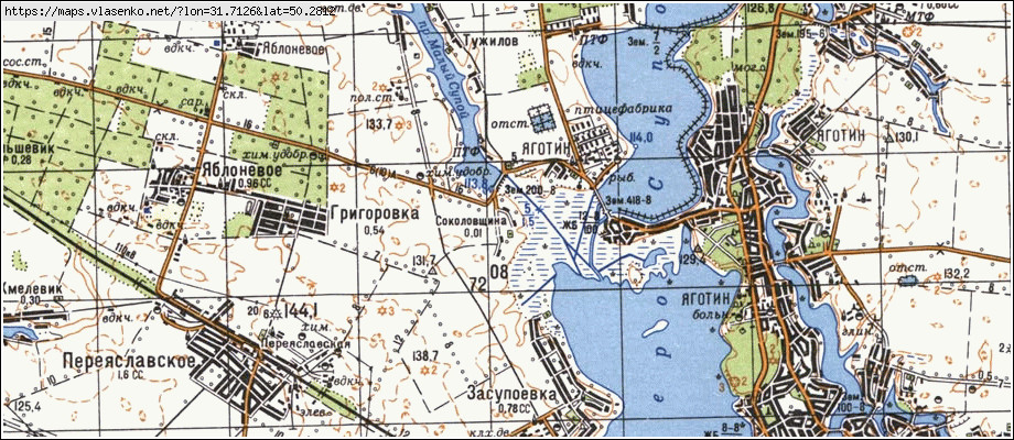Карта СОКОЛІВЩИНА, Київська область, Яготинський район