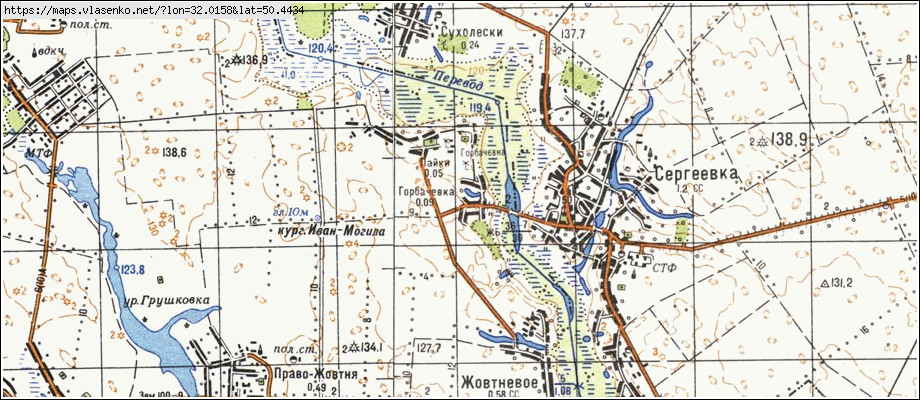 Карта ГОРБАЧІВКА, Київська область, Згурівський район