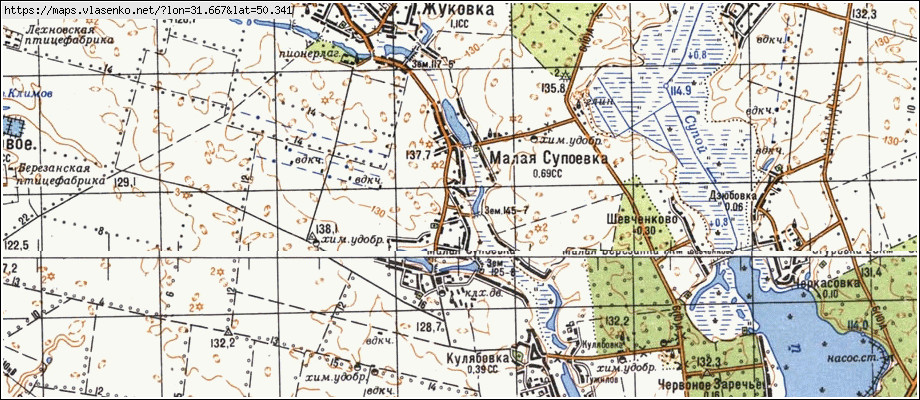 Карта МАЛА СУПОЇВКА, Київська область, Згурівський район