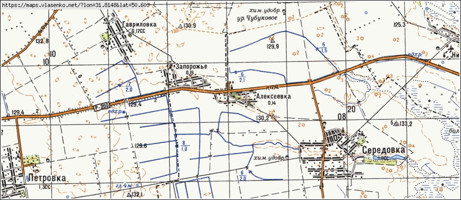 Карта ОЛЕКСІЇВКА, Київська область, Згурівський район