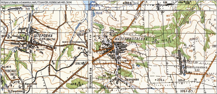 Карта МАЛОМИКОЛАЇВКА, Луганська область, Антрацитівський район