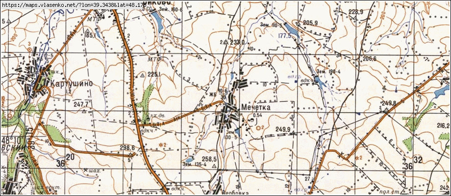 Карта МЕЧЕТКА, Луганська область, Антрацитівський район