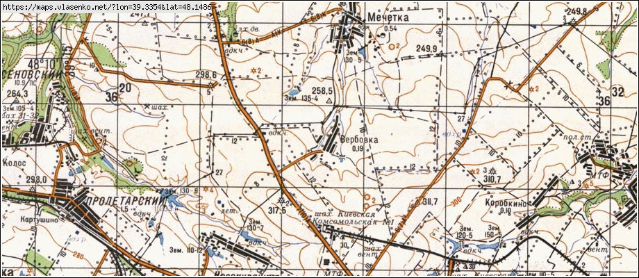 Карта ВЕРБІВКА, Луганська область, Антрацитівський район