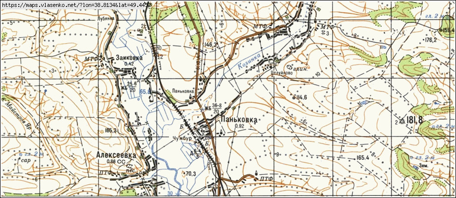 Карта ПАНЬКІВКА, Луганська область, Білокуракинський район