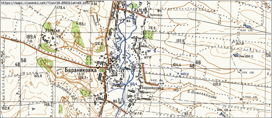 Карта БАРАНИКІВКА, Луганська область, Біловодський район
