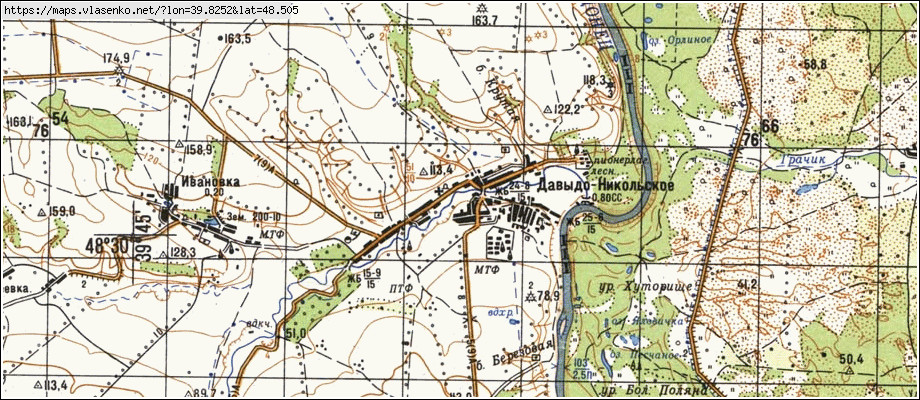 Карта ДАВИДО-МИКІЛЬСЬКЕ, Луганська область, Краснодонський район