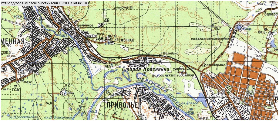 Карта СТАРА КРАСНЯНКА, Луганська область, Кремінський район