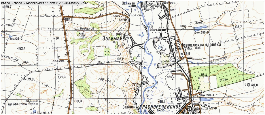 Карта ЗАЛИМАН, Луганська область, Кремінський район
