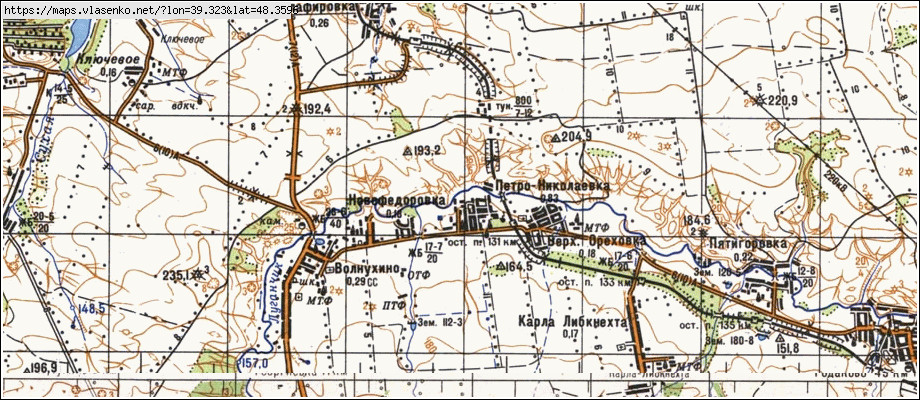 Карта ПЕТРО-МИКОЛАЇВКА, Луганська область, Лутугинський район