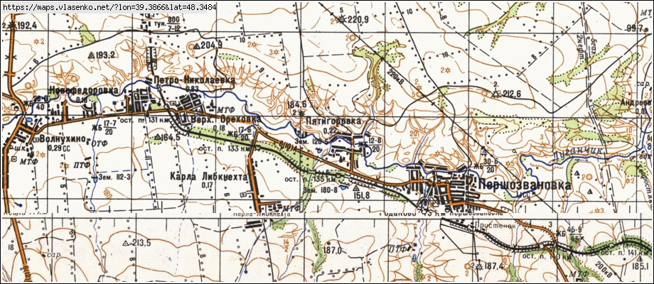 Карта П'ЯТИГОРІВКА, Луганська область, Лутугинський район