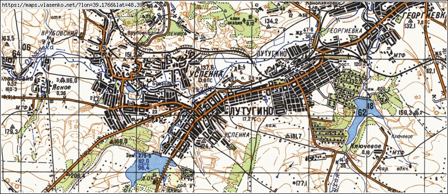 Карта УСПЕНКА, Луганська область, Лутугинський район