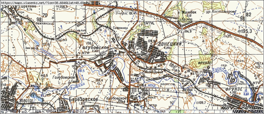 Карта ДОНЕЦЬКИЙ, Луганська область, м Кіровськ район