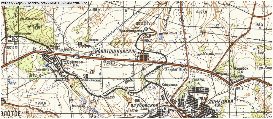 Карта НОВОТОШКІВСЬКЕ, Луганська область, м Кіровськ район